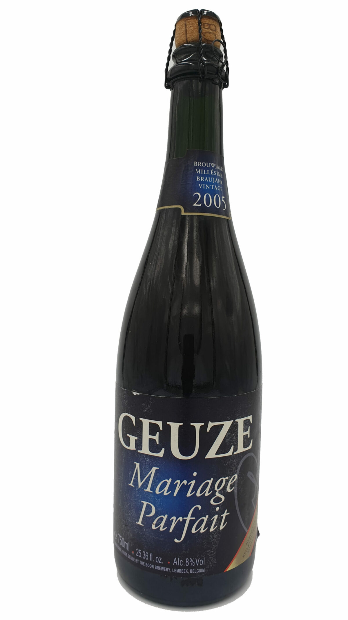 boon geuze mariage parfait old label brewing year cl